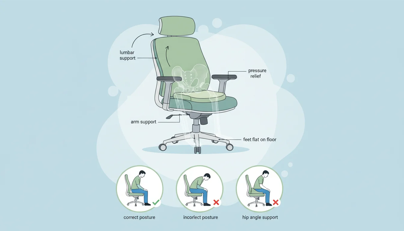 Illustration showing best office chair after hip replacement concept