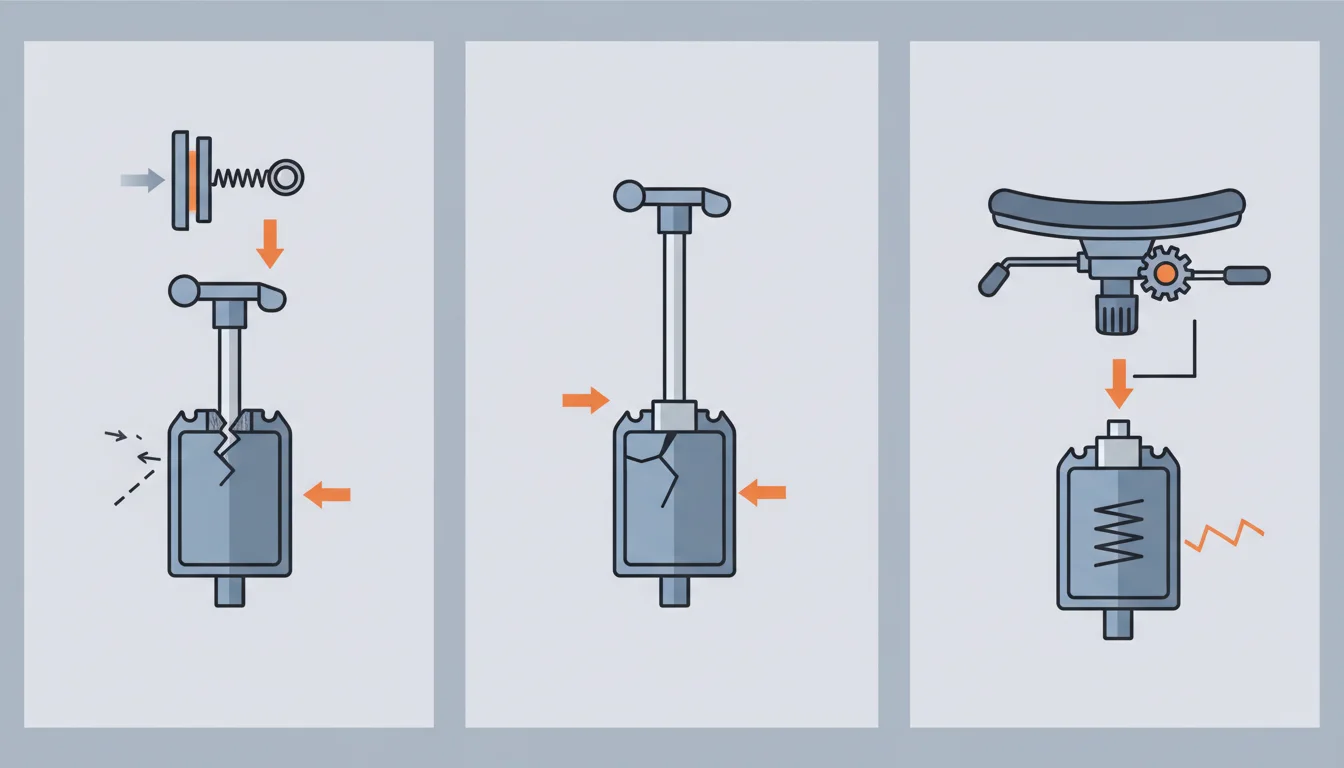 Illustration showing why office chair keeps sinking concept
