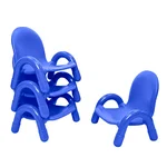 Children's Factory Baseline 5" Child Chair, Royal Blue, 4 Pack, Stackable Ergonomic Seating Solution for Classrooms and Homeschools