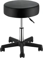 VEVOR Rolling Stools with Wheels, 400 LBS Weight Capacity Adjustable Height Stool with Ultra-Thick Seat Cushion, Swivel Stools Chair for Salon, Bar, Home, Office, Tatoo, Medical, Massage, Black