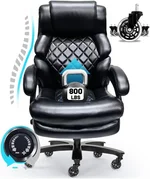 500lbs Big and Tall Office Chair for Heavy People Executive Office Chair 360 Swivel Computer Desk Chair with Heavy Duty Casters Large Size Home Office Chairs (Black) (Black-3)