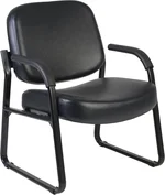 Romig Victor Big & Tall 400 LBS Guest and Reception Chair with Arms, Vinyl - Black