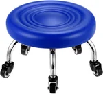PATIKIL Low Rolling Stool with Wheels PU Leather Low Roller Seat Chair for Home Office Garage Shop, Blue