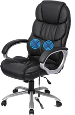 FDW Office Chair Massage Computer Chair High Back Adjustable Desk Chair Rolling Swivel Executive Chair PU Leather with Lumbar Support Arms Headrest Task Chair,Black