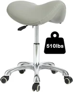 Conforms to ergonomics, with a Saddle Stool That can be Tilted and a Rotating Stool with Hydraulic Lifting Height Adjustment, Suitable for Office, Gray