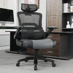 500lbs Big and Tall Office Chair,Large Heavy Duty Executive Computer Chair with 5D Flip Arms,Ergonomic Mesh High Back Desk Chair with Adjustable Lumbar Support 3D Headrest,Thick Spring Cushion
