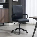 Okeysen Office Desk Chair, Ergonomic Leather Modern Conference Room Chairs, Executive Height Adjustable Swivel Rolling Chair for Home Office.