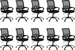 Bonzy Home Ergonomic Conference Room Chairs Set of 10, Rolling Office Chairs with Wheels, Mesh Computer Desk Chair with 360°Swivel, Height Adjustable, 10 Pack