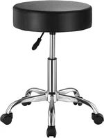 Rolling Stool with Wheels,360° Swivel Stool,400 lbs Weight Capacity,PU Leather,Adjustable Height,Swivel Chair for Salon, Bar, Office,Home, Tatoo, Massage, Medical, Silver