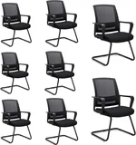 CLATINA Office Guest Chair with Lumbar Support and Mid Back Mesh Space Air Grid Series for Reception Conference Room 8 Pack
