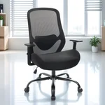 Big and Tall Office Chair, 450LBS Ergonomic Mesh Desk Chairs with Adjustable Lumbar Support & Armrests, Wide Foam Seat Cushion Computer Chair Over 10 Hours Comfortable, Heavy Duty Executive Task Chair