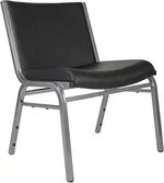 Flash Furniture Hercules Series Big & Tall 1000 lb. Rated Black Vinyl Stack Chair with Ganging Bracket