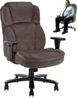 CLATINA Big and Tall Fabric Home Office Chair, Extra Wide Seat, Heavy Duty Ergonomic Executive Cloth Desk Chair with Wheels and Padded Armrests, High Back Computer Task Chair, Black, 500 LBS Capacity