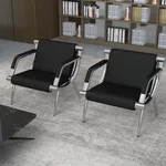 Kinsuite 1-seat Waiting Room Chairs - 2pcs Office Reception Chairs Guest & Reception Chairs for Salon Barber Bench Airport Bank Hall Visitor Guest Black PU Leather