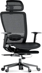 FLEXISPOT Ergonomic Office Chair with Footrest, Mesh High Back Computer Chair, Home Office Desk Chairs, with Adjustable Lumbar Support/4D Headrest/Reliable Base, Breathable Mesh Seat, Black, OC3 AIR-F