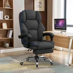 Office Chair Executive Desk Chair with Foot Rest, High Back Computer Chair Ergonomic Leather Office Chairs with Wheels
