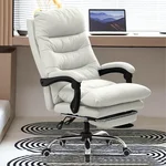 Comfortable Office Chair High Back Swivel Gaming Chair Reclining Desk Chair Executive Computer Chair Ergonomic Leather Home Office Chairs with Foot Rest
